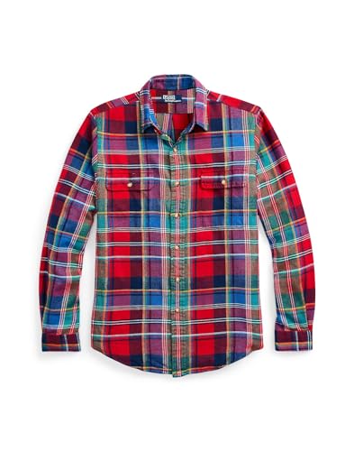 POLO RALPH LAUREN Men's Bedford Plaid Shirt, Red/Blue Multi