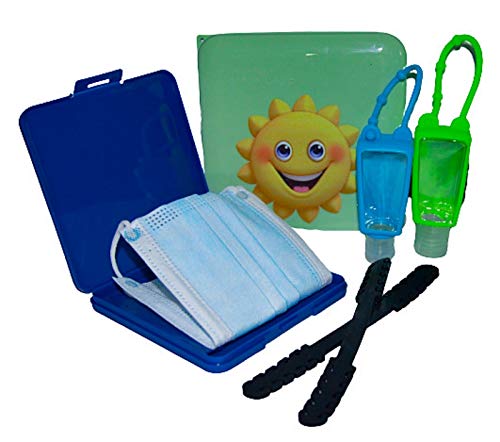 Generico - Kit de funda porta objetos y mas que RA dispensador de gel de manos con gancho para proteger los oídos para niños y adultos (blanco)