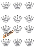 small crown brooch pins for women fashion gold silver rhinestone crown brooches pin for men suit jacket bulk crown pins(12PCS Silver)