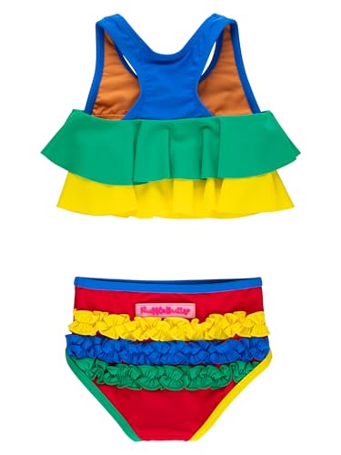 Image of RuffleButts Girls UPF50+ Sun Protection Flounce Bikini Two Piece Swimsuit