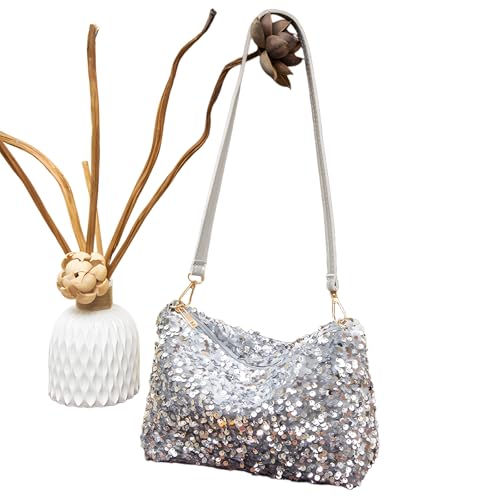 Womens Sequin Tote Bag, Sparkly Shoulder Bag, Elegant Handbag, Large Capacity Shopping Bag Matching Coin Purse, Clutch Purses