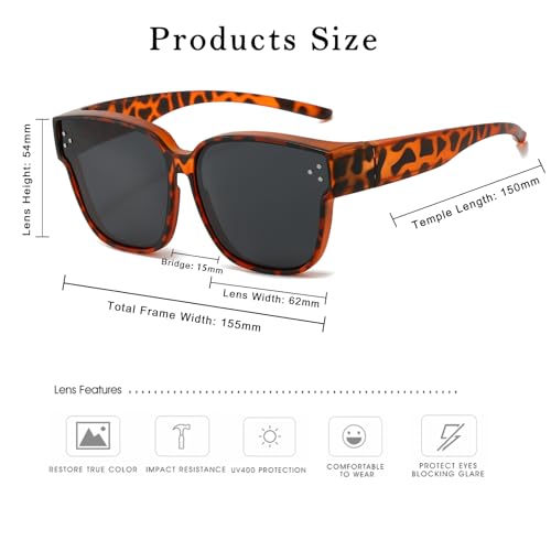 Long Keeper Polarized Sunglasses Over Glasses for Women Men Oversized Square Cat Eye Wrap Around Shades for Driving3