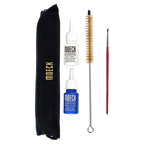 KIT MANTENIMIENTO FLAUTA DULCE - Moeck (1) Para Flauta Soprano y Sopranino (Escobilla,Aceite y Pincel)