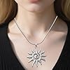 Mikovivi Ciondolo Sole in Argento, Delicata Collana a Forma di Sole Ciondolo Solare Magico Collana con Girasole Accessori di Gioielleria Lucenti e Vistosi per Donna #5