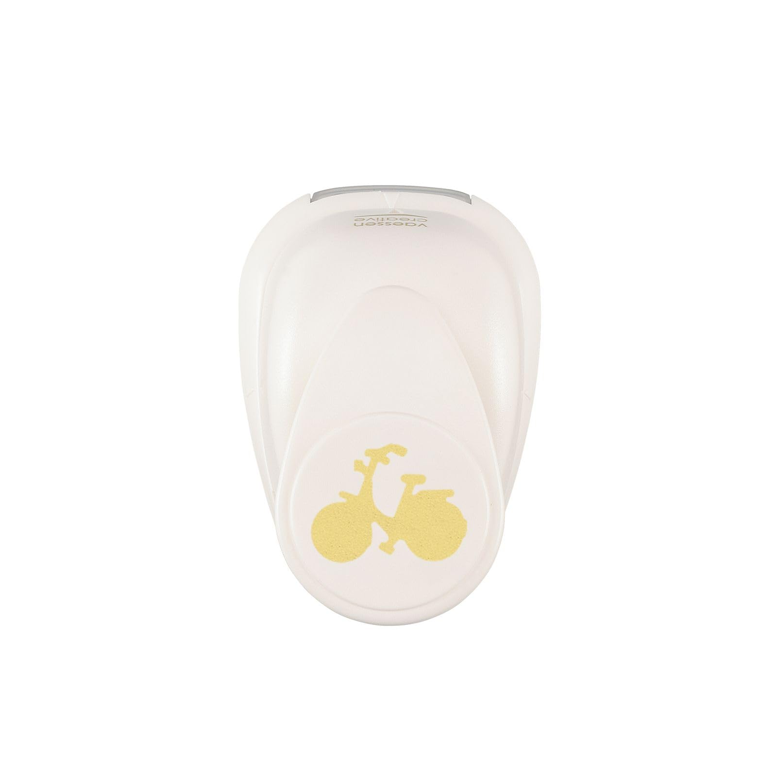 Vaessen Creative Craft Paper Punch - Bike of 0.9 x 0.7" (2.3 x 1.8 cm) - Arts & Crafts Supplies for Scrapbooking, Crafting, Card Making and Papercrafts, White-Gold
