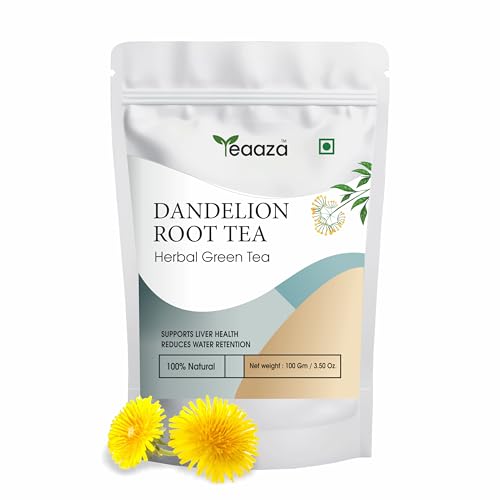 Image of Teaaza Dandelion Root Tea | 100 Grams-50+ Cups | Dandelion Tea for Liver Detox | Improves Kidney Function & Digestive Health | Loose Tea Leaves | Caffeine Free