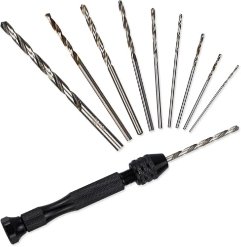 Juego de 26 brocas de precisión para taladro de mano con brocas helicoidales, mini herramienta de taladro manual para trabajos manuales delicados, montaje electrónico y modelismo