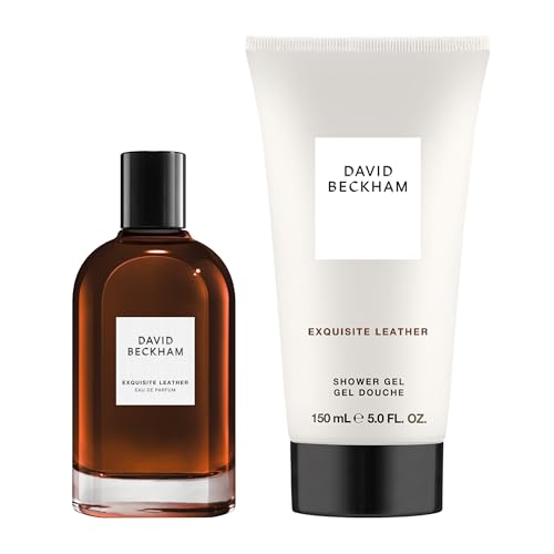 David Beckham, Geschenkset für Ihn Collection Exquisite Leather, mit Eau de Parfum & Duschgel Duft mit Leder- und Rauchakkord, 100ml & 150ml