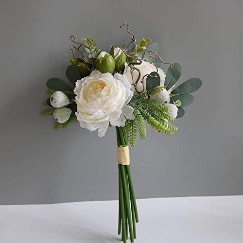 StarLifey Silk Peony Flores artificiales Ramo de novia Higo Bayas Hojas Toque real Arreglos de hortensias Ramos de boda Centros de mesa Fiesta en casa Decoración floral