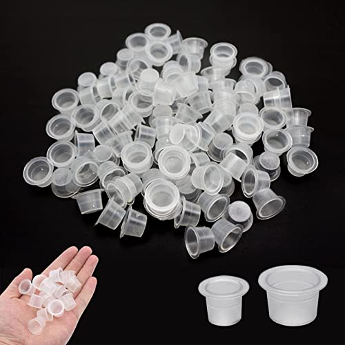 Tatouage Encre Cap, Caps Encre Tattoo, Tattoo Encre Caps, Gobelets pour Encre de Tatouage Transparent, Jetable Tasse de Encre Tatouage, Gobelets D'encre de Tatouage, 200 Pièces Cover