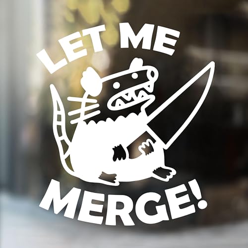 Image of Let Me Merge Car Decal Funny Possum Humor Adult Possum Lovers Car Mirror Decals Accessories Affirmations Funny Vinyl Waterproof 8 Inches Bumper Decal Gifts for Mom Dad Friend Coworker