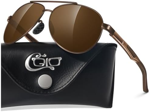 CGID GA61 Prima de aleación Al-Mg Pilot gafas de sol polarizadas UV400, bisagras de resorte duplicadas completas gafas de sol para Hombres Mujeres