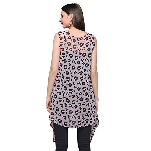 Image of Masalli FashionWomen's Shrug (Pink Leopard Print Sleeveless Shrug /Jacket)