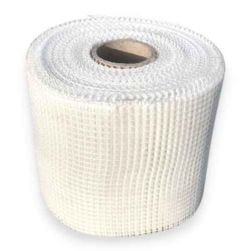 Buildingshop.in Fiber Glass Mesh Sheet Tape For Waterproofing to Roof/Crack Patch/Wall Repair/Fiber Wall Coating/Plastering mesh | Murga Jali (145 GSM (6 INCH X 50 METER))