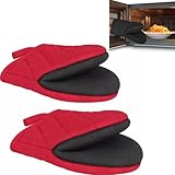 鍋つかみ 耐熱ミトン 2枚セット オーブンミトン オーブングローブ 500°F/260°C耐熱 やけど防止 滑り止め 汚れが目立たず 吊り下げ可能 ネオプレン製 耐熱手袋 グリラー 鍋料理 ホームベーカリー 電子レンジ オーブンレンジ (レッド)