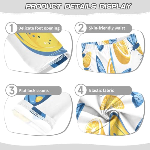 Toddler Girls Leggings Printed Yoga Pants Leggings Blue Butterfly Lemon for Kids3