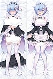 Rem Re Zero Body Pillow Waifu Nude Body Pillow Case Sexy Anime Dakimakura Custom Maid (160,Peach Skin)