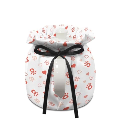Image of Red Rose Cat Show Window Teapot Cozies, Heat Preservation Teapot Dust Cover with Drawstring Creative Kitchen Tea Pot Cover, Home Kitchen Table Hotel
