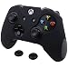 Pandaren Soft Silicone Thicker Skin Cover for Xbox One Controller Set (Black skin X 1 + Thumb Grip X 2)