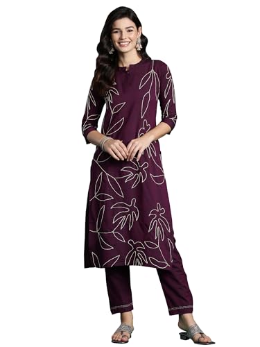 Image of INDO ERA Women's Cotton Ethnic Co-Ord Set | Kurta Pant Set | Stylish Cotton Suit Set for Women,6762