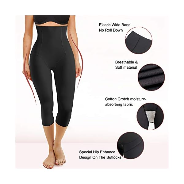 Irisnaya Women Seamless Shapewear Control Panties High Waist Trainer Tummy Butt Lifter Body Shaper Short Thighs Slimmer (XX-Large, Black)