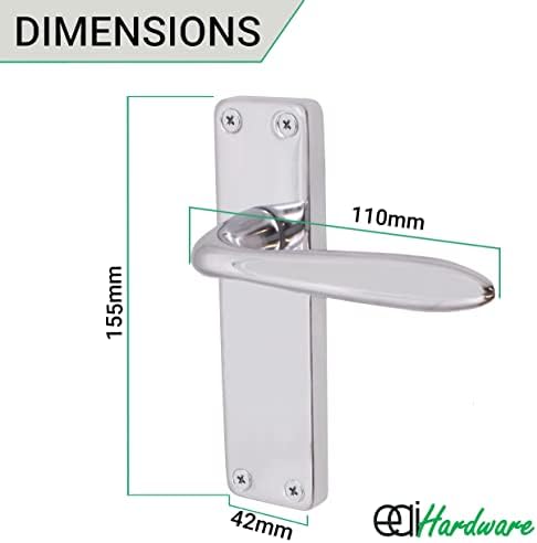 EAI Victorian Lever Latch Handle for Internal Doors Polished Chrome 155 x 41mm