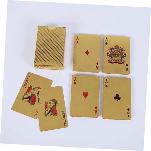 wasserdichte Spielkarten Goldfolie Glänzend Plastik Pokerkarten Für Bar Zuhause Büro Unterhaltungsspiel Witziges Kartenspiel Party Geschenk – Bild 6