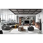 JONES Vintage Wohnwand Komplett-Set in Old Wood Optik, Betonoxid - Retro Schrankwand für Ihr Wohnzimmer - 320 x 190 x 40 cm (B/H/T) – Bild 5