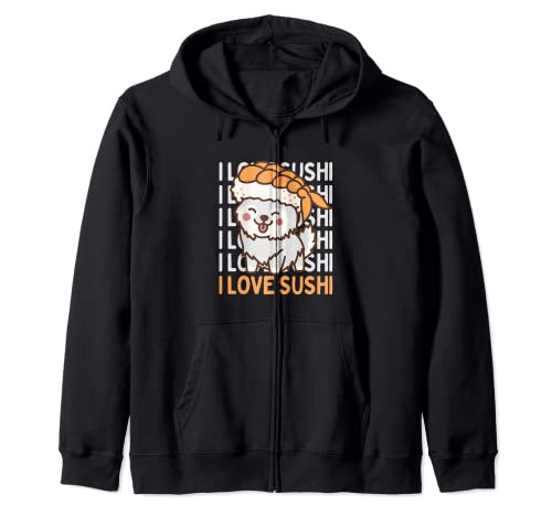 I love sushi mignon animal crossing food kawaii happy sushi Sweat à Capuche