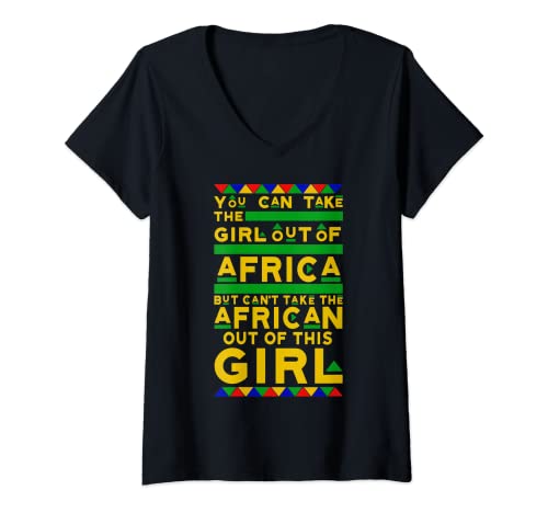 Mujer Black History Month Clothing Melanin Orgulloso regalo de niña africana Camiseta Cuello V