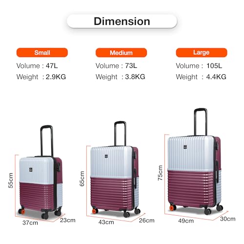 Image of Nasher Miles Istanbul Hard-Sided ABS and PC Cabin Luggage 20 inch | 55cm | 8 Wheels Small Trolley Bag for Travel | Suitcase (Silver Rose Gold)
