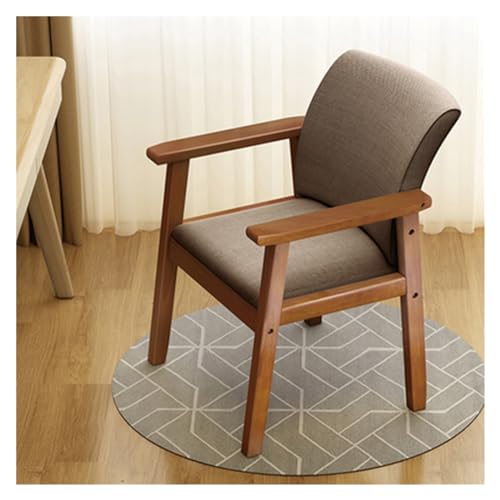 Chaises de Salle à Manger Modernes du Milieu du siècle, chaises de Salle à Manger avec accoudoirs en Bois, chaises de Cuisine en Tissu de Lin, Chaise...
