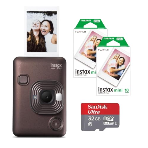 Image of Fujifilm INSTAX Mini LIPLAY Hybrid Instant Camera (Deep Bronze Starter Bundle)