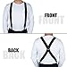 MELOTOUGH Mens Suspender 1.5 Inch Wide X Back Suspenders Black Adjustable Elastic Suspenders Braces with Heavy Duty Snap Hooks