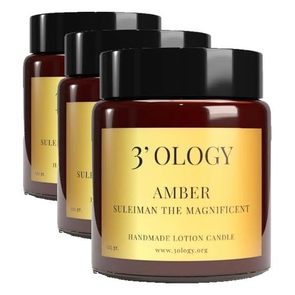 3'OLOGY Amber Suleiman The Magnificent Handmade Lotion Candle, 125 gr (3 paketi)