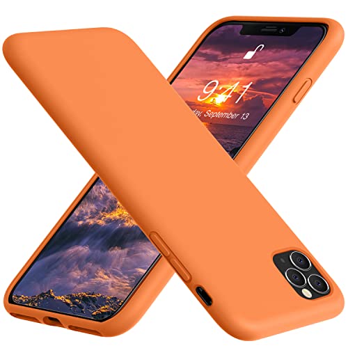 Vooii For Iphone 11 Pro Case, Soft Liquid Silicone Slim Rubber Full Body Protective Iphone 11 Pro Case Cover (With Soft Microfiber Lining) Design For Iphone 11 Pro - Bright Orange #TOP12