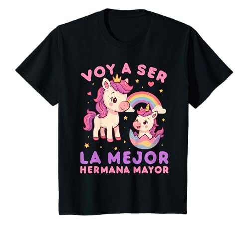 Enfant Voy a Ser la Mejor Hermana Mayor Anuncio del Bebé, Unicornio T-Shirt