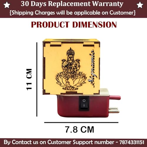 SIGNAMIO® Auto Cut Wooden Ganesha Laxmi Saraswati Camphor Kapoor Bakhoor Oud Aroma Oil Diffuser Incense Dhoop Burner Electrical Stand Machine for Home Fragrance with Night Lamp