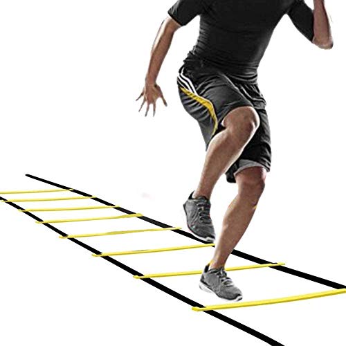 Polynea Speed Agility Training Set– Increase Speed Fitness with 20 ft/12 Rung Agility Ladder, 10 Cones, 5 Latex-Free Resistance Bands, Carry Bag, Speed Jump Rope and Footwork Drills Equipment