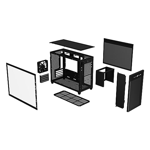 ASUS Prime AP201 Tempered Glass (Noir) – Boîtier PC gaming MicroATX (support de radiateur jusqu'à 360 mm, panneaux latéraux sans outil, panneau avant USB 3.2 Gen 2 Type-C)