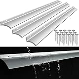 40 Inch Anodized Aluminum Door Drip Cap, 2 Pcs Rain Drip Guard Edge Overall Height 1-1/2 Inches Rain Deflector for House Door Top Weatherstrip