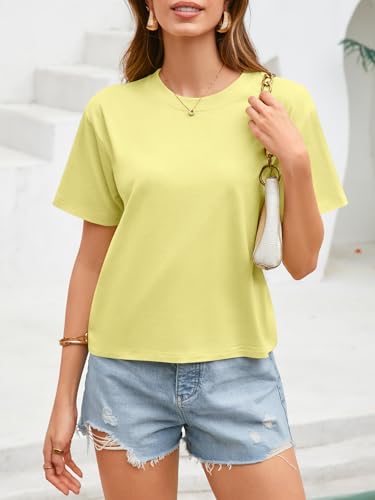 Image of UNCLECAT Womens Short Sleeve Crop Tops Summer Basic Cropped T Shirts
