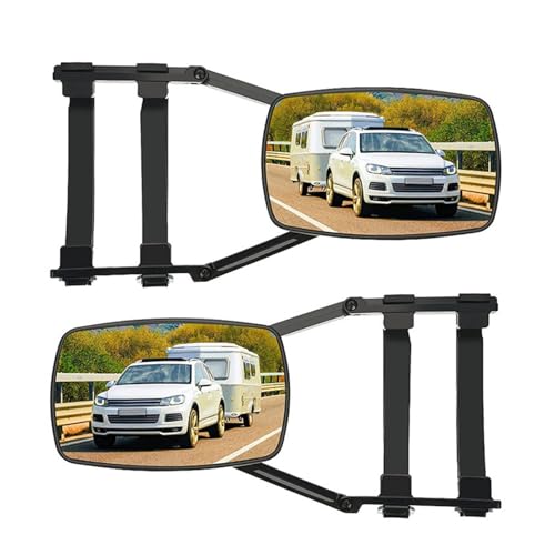 Lot de 2 rétroviseurs de caravane, rétroviseurs de remorquage de voiture, rotation à 360 degrés, rétroviseurs extérieurs rallongés pour la plupart des voitures, camions, SUV, caravanes, remorques