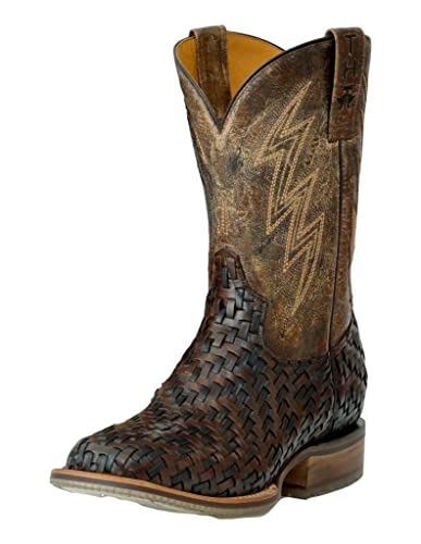 Tin Haul Men's Wickered Bull Rider Sole Braided Western Boot Broad Square Toe - 14-020-0077-0462 MU 12 D(M) US