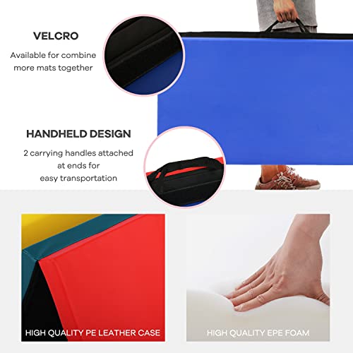 Mghh 4 Pannel Folding Exercise Mat, 2 Inch Thick Gymnastics Mat 8’X4’, Gym Mat With Carrying Handles For Mma, Yoga, Stretching,Gymnastics And Home Gym #TOP4