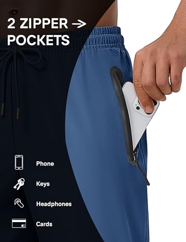 Forik Men's Joggers Lightweight Quick Dry Water Resistant Hiking Athletic Pants Sweatpants with Pockets Elastic Waist4