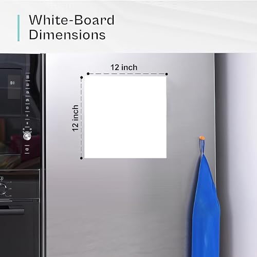 Image of WallDesign Vinyl Magnetic White Board Planner Sheet (30X30Cm, Square) with Marker Pen - Dry Erase Flexible Writing Film for Kitchen Fridge /Office Godrej /Metal Wardrobe