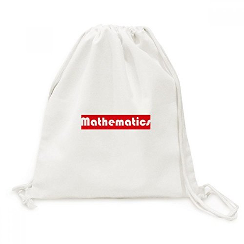 Sac à dos cordon toile rouge avec imprimé formules de maths