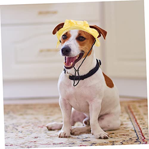 FRCOLOR Baseballkappe Für Haustiere – Sonnenschutzhüte Für Hunde Outdoor-Bucket-Hut Mit Verstellbarem Kinnriemen Bequemer Hundekopfschmuck Modische Sonnenkappe Für Welpen
