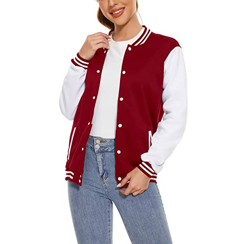 Varsity Jacket Women Men's Baseball School Uniform Button Up Unsex Adult Long Sleeve Coat Fashion Jacket